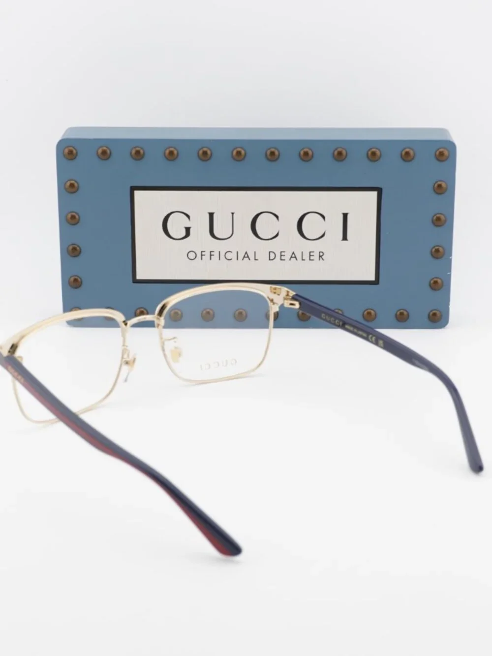 Gucci GG0934OA 005 Rectangle Eyeglasses 56mm - Gold / Black